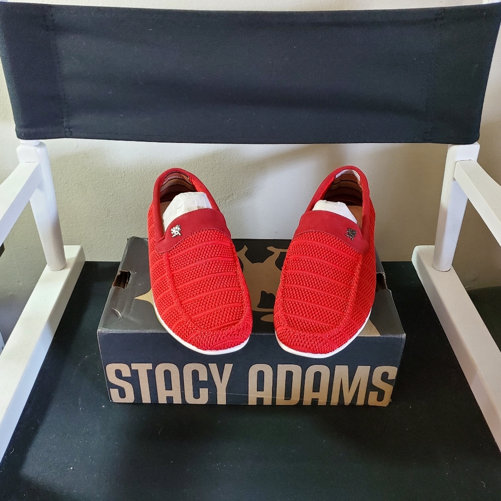 STACY ADAMS Ciran Textile Slip On Driving 7.5 Red - Picture 4 of 10